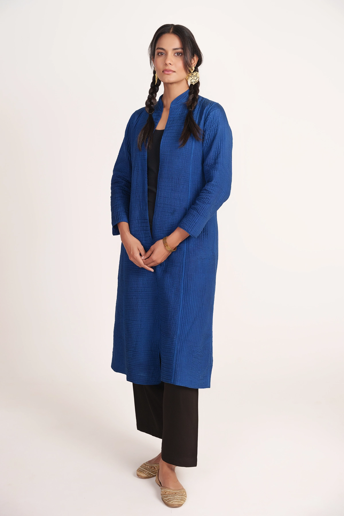 Silk Straight Long Coat